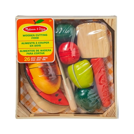 Melissa & Doug Cutting Food Play Food Set With Wooden Pieces, Knife, Cutting Board