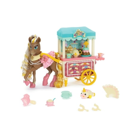 Wild Manes Cherie's Gold Tea & Treats Cart Playset Articulated Horse Doll with Brush & Play