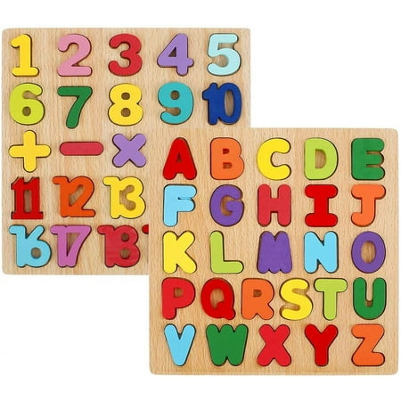 EUWBSSR EUWBSSR Baby Toddler Jigsaw Puzzle Alphabet Letters Number Wooden Learning Preschool Toys Kids Gifts