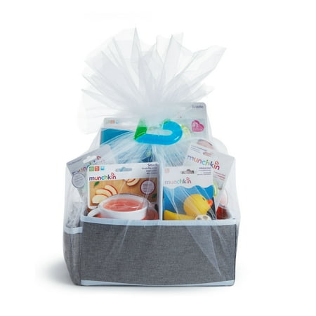 Munchkin Hello Baby Gift Basket, Great for Baby Showers, Includes 11 Baby Products, Neutral