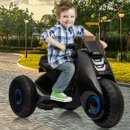 6V Ride On Motorcycle, YOFE Electric Motorcycle for Kids Age 2-6, Battery Powered Kids Electric Motorcycles with Music Playback, Ride On Toys Motorcycle with 3 Wheels for Boys Girls, Black, R1895