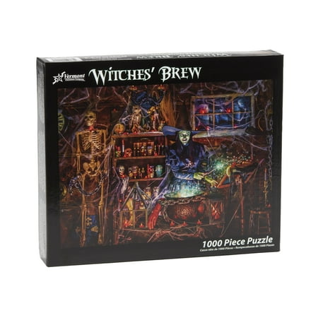 Vermont Christmas Company Witches' Brew Jigsaw Puzzle - 1000 Piece Halloween Puzzles for Adults with Randomly Shaped Pieces - Fully Interlocking Halloween Puzzles 1000 Pieces (26 5/8" x 19 1/4")