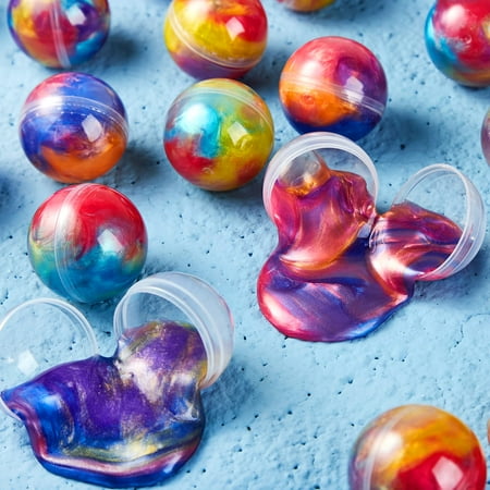 SYNCFUN 24 Pcs Galaxy Slime Ball Party Favors, Stretchy, Non-Sticky and Safe for Girls and Boys, Classroom Reward, Easter Basket Stuffers, Birthday Party Supplies