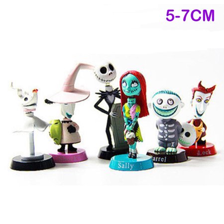 6Pcs The Nightmare Before Christmas Action Figures Toys For Kids, Cartoon Jack Model Dolls Cake Decoration, Birthday Halloween Christmas Gifts For Boys And Girls