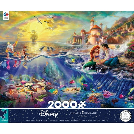 Ceaco 2000-Piece Thomas Kinkade Disney The Little Mermaid Interlocking Jigsaw Puzzle