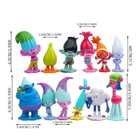 Trolls Party Decorations, 12PCS Trolls Action Figure Toys, Trolls Party Supplies Collectable Doll for Kids