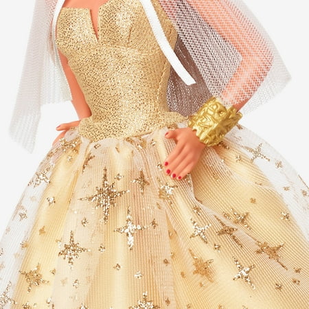 2023 Holiday Barbie Doll, Seasonal Collector Gift, Golden Gown and Light Brown Hair