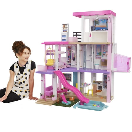 Barbie DreamHouse Playset with 10 Play Areas, 75+ Furniture & Accessories, Lights & Sounds