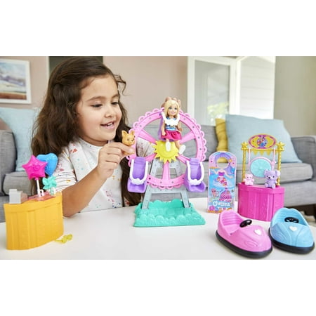 Barbie Club Chelsea Carnival Playset with Blonde Small Doll, Spinning Ferris Wheel & Accessories