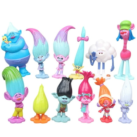 Trolls Party Decorations, 12PCS Trolls Action Figure Toys, Trolls Party Supplies Collectable Doll for Kids