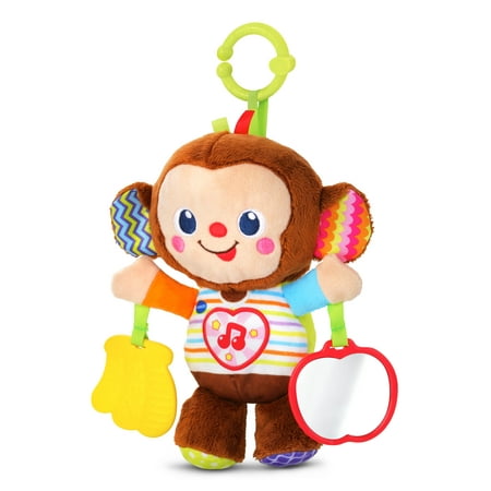 VTech Cuddle and Swing Monkey with Teether, Travel Toy for Baby