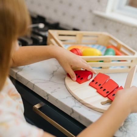 Melissa & Doug Cut & Slice Wooden Play Food, 22 Pieces, Toddler Toys