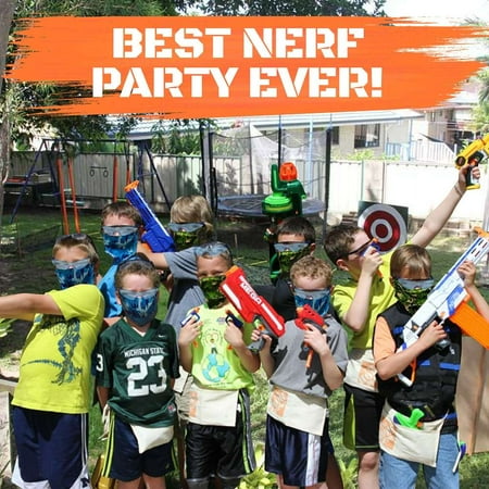 Wishery Nerf Party Supplies Favors Compatible with Nerf Guns 8 Kids Birthday Party Accessories Pack Darts Face Masks Tactical Safety Glasses