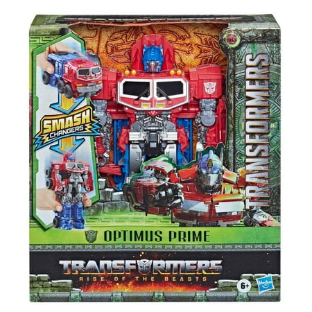 Transformers Toys Transformers: Rise of the Beasts Movie, Smash Changer Optimus Prime Action Figure - Ages 6 and up,