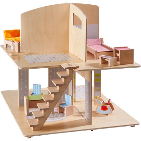 HABA Little Friends Dollhouse City Villa with 10 Pieces of Furniture