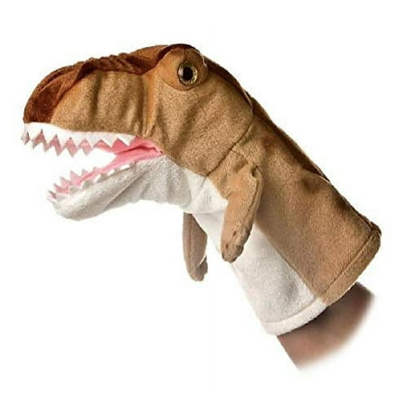 Aurora - Medium Brown Hand Puppet - 10" T-Rex - Interactive Stuffed Animal