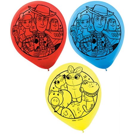 amscan Toy Story 4" Assorted Printed Latex Party Balloons, 6 Ct.