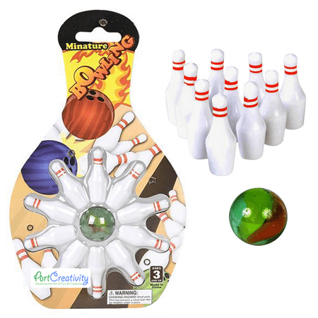 Artcreativity Mini Bowling Game Party Favors and Goodie Bag Fillers for Kids and Adults Set of 12