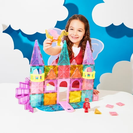 MAGNA-TILES® Castle DLX 48-Piece Magnetic Construction Set, The ORIGINAL Magnetic Building Brand