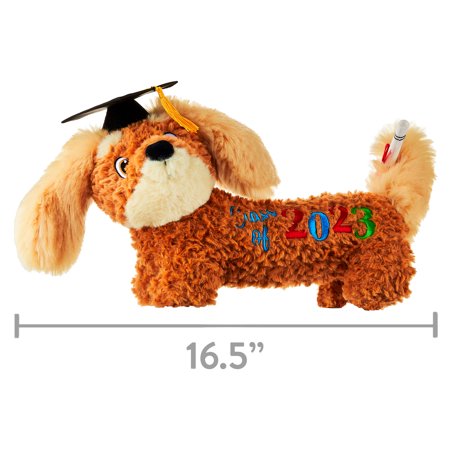 Way To Celebrate Graduation Animated 13-Inch Plush Flapping Ear Dog, Brown