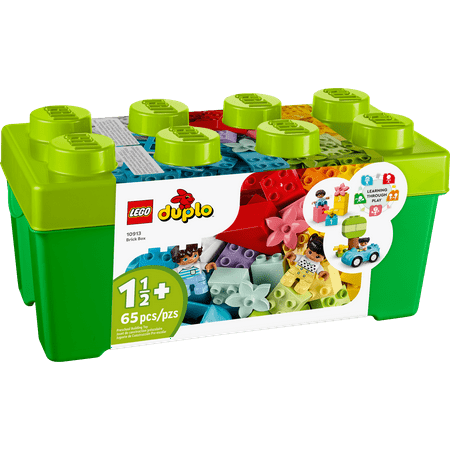 LEGO DUPLO Classic Brick Box Building Set with Storage 10913, Toy Car, Number Bricks and More, Learning Toys for Toddlers, Boys & Girls 18 Months Old