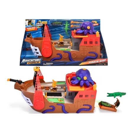 Adventure Force Pirate Ship Die-Cast Vehicle Playset, Multi-Color, Color Change Toy Boat, Ages 3+