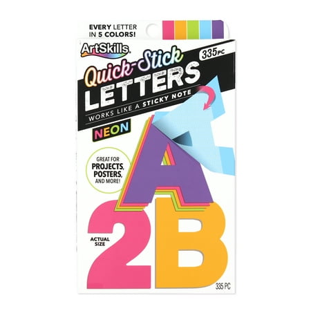 ArtSkills 2.5" Paper Letters and Numbers, for School Projects and Posters, Neon Colors, Arts & Crafts, 335Pc