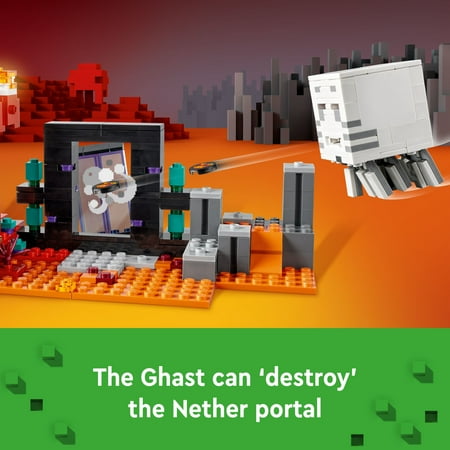 LEGO Minecraft The Nether Portal Ambush Adventure Set, Building Toy for Kids with Minecraft Action Figures and Battle Scenes, Minecraft Toy for Boys, Girls and Gamers Ages 8 and Up, 21255