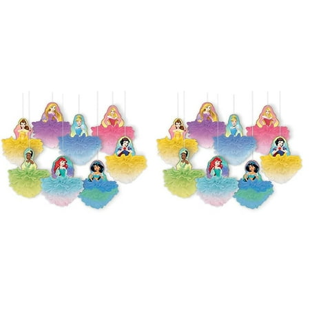 "Disney Princess" Multicolor Deluxe Fluffy Party Decorations, 8 Ct.