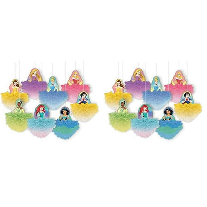 "Disney Princess" Multicolor Deluxe Fluffy Party Decorations, 8 Ct.