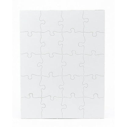 Hygloss Products, Inc Blank Decorating Art Activity, Use This Jigsaw As Party Favors, DIY Invites and More-White, Sturdy – 10.25 x 13.25 Inches, 20 Pieces, 4 Puzzles, 10.25" x 13.25"