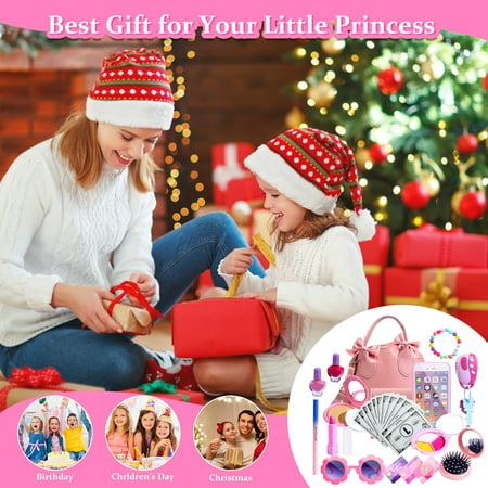 Creative Pretend Play Toy - 31-Piece Princess Purse Set with Handbag, Makeup, Smartphone, and Accessories for Role Playing Ages 3 4 5 6 7 8 Years and Up