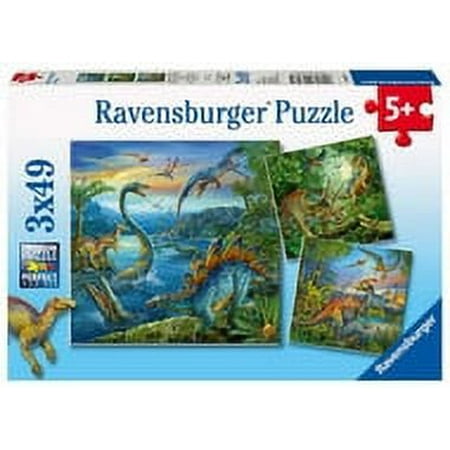 Ravensburger - Dinosaur Fascination - Three 49 Piece Kids Jigsaw Puzzles