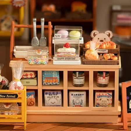 Rolife DIY Miniature Dollhouse Kit Becka's Baking House Birthday Gifts for Boys & Girls