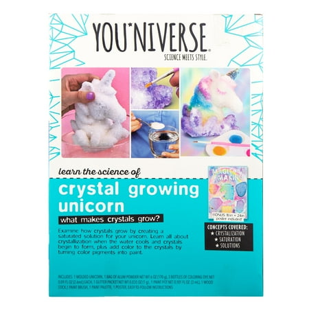 YOUniverse Crystal Growing Unicorn STEAM Activity Kit, Boys and Girls, Child, Ages 8+