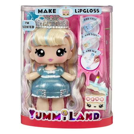 Yummiland Large Doll + Lipgloss Pet- Callie Birthday Cake, Ages 4+