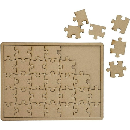 3 Pack 10x7 inch Wooden Blank Jigsaw Puzzles to Draw On – Make Your Own Canvas for DIY Crafts, 35 Pieces