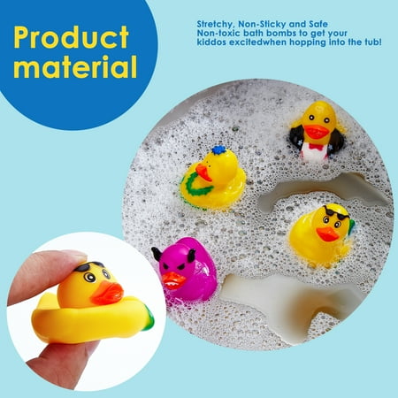 Axuzsyx 24 Pcs Rubber Ducks, Random Assortment Mini Rubber Duckie Toys, Baby Bath Toy, Party Favors for Kids, Birthday Gifts, Summer Beach Pool Activity