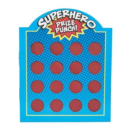 Superhero Prize Punch Game 16 Hole - Toys - 1 Piece