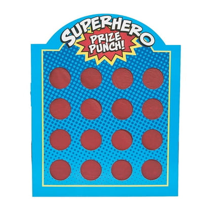 Superhero Prize Punch Game 16 Hole - Toys - 1 Piece