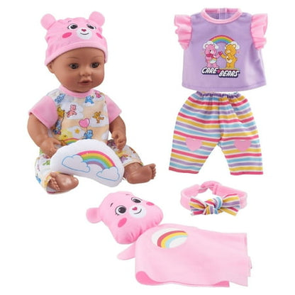 My Sweet Love Care Bears 12.5 inch Baby Doll Play Set, Dark Skin Tone, Brown Eyes