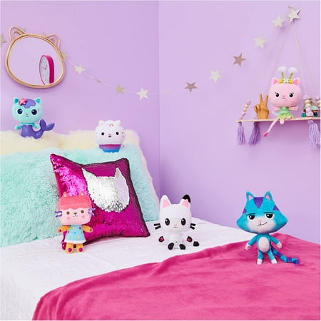 Gabby's Dollhouse, Purr-ific Plush Toys 2-Pack with Cakey Cat and Mercat, Kids Toys for Ages 3 and up