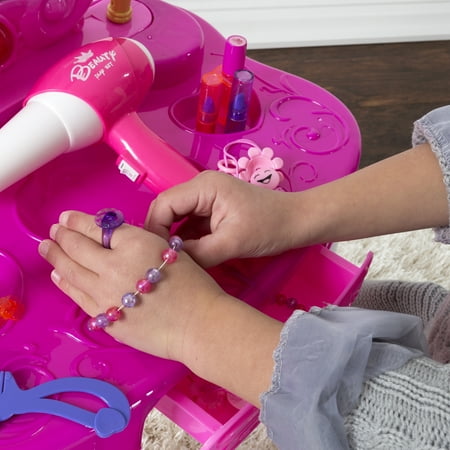 Pretend Play Princess Vanity with Stool, Accessories, Lights, Sounds by Hey! Play!