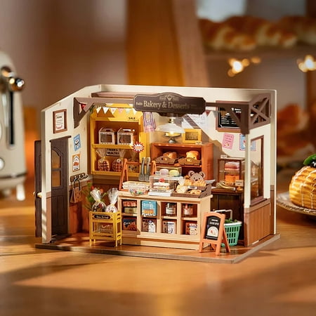 Rolife DIY Miniature Dollhouse Kit Becka's Baking House Birthday Gifts for Boys & Girls