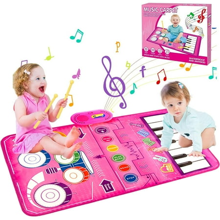 1 Year Old Girl Gifts, Piano Mat Baby Toys for 1 Year Old Girl, 2 in 1 Toddler Music Mat with Keyboard & Drum, Early Educational Musical Toys First Birthday Gifts for 1 2 Year Old Girls & Boys