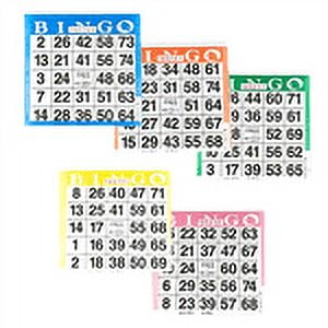 American Games Bingo Paper Game Cards - 1 Card - 5 Sheets - 100 Books - 4 Inch Square Size Disposable Cards - Made in USA