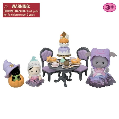 Calico Critters Halloween Surprise Party Set, Dollhouse Playset with Figures and Accessories