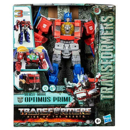 Transformers Toys Transformers: Rise of the Beasts Movie, Beast-Mode Optimus Prime Action Figure, Ages 6 and up, 10-inch