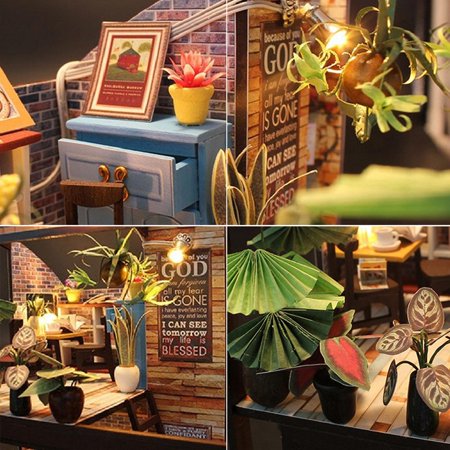 3D Puzzles Wooden Handmade Miniature Dollhouse DIY - Dollhouse Accessories Dolls Houses, for Women and Girls