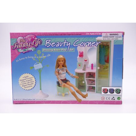 My Fancy Life Beauty Corner Barbie Doll Furniture, 9 Pieces